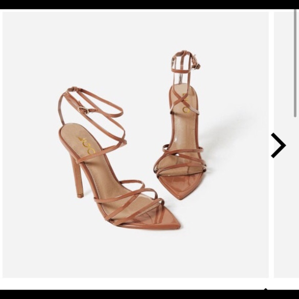 EGO OFFICIAL KAIA MOCHA STRAPPY HEELS
